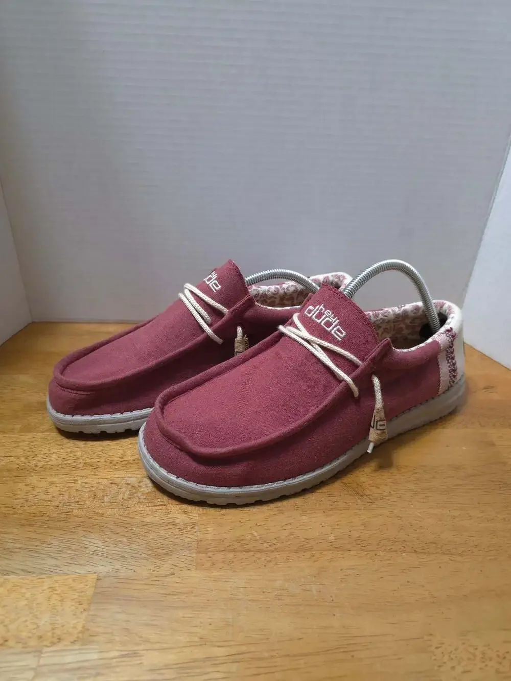 Hey Dude Men's Wally Craft Linen Slip-On Casual Shoes in Burnt Red